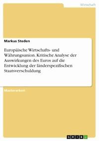 Europäische Wirtschafts- und Währungsunion. Kritische Analyse der Auswirkungen des Euros auf die Entwicklung der länderspezifischen Staatsverschuldung - Markus Steden - E-Book
