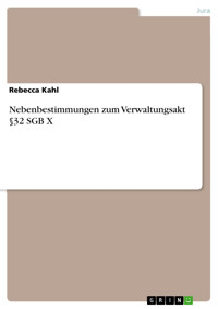 Nebenbestimmungen zum Verwaltungsakt §32 SGB X - Rebecca Kahl - E-Book