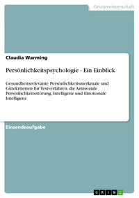 Persönlichkeitspsychologie - Ein Einblick - Claudia Warming - E-Book