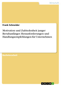 Motivation und Zufriedenheit junger Berufsanfänger. Herausforderungen und Handlungsempfehlungen für Unternehmen - Frank Schneider - E-Book