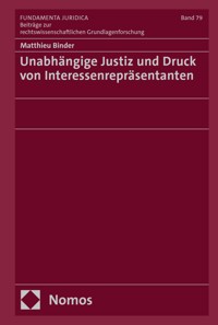 Unabhängige Justiz und Druck von Interessenrepräsentanten - Matthieu Binder - kostenlos E-Book