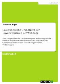 Das chinesische Grundrecht der Unverletzlichkeit der Wohnung - Susanne Topp - E-Book