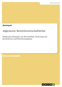 Allgemeine Betriebswirtschaftslehre -  - E-Book