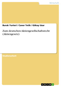 Zum deutschen Aktiengesellschaftsrecht (Aktiengesetz) - Burak Yurteri - E-Book