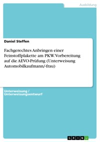 Fachgerechtes Anbringen einer Feinstoffplakette am PKW. Vorbereitung auf die AEVO-Prüfung (Unterweisung Automobilkaufmann/-frau) - Daniel Steffen - E-Book