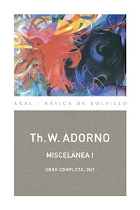 Miscelánea I - Theodor W. Adorno - E-Book