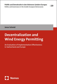 Decentralization and Wind Energy Permitting - Jonas Schmid - kostenlos E-Book