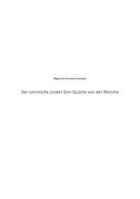 Der sinnreiche Junker Don Quijote von der Mancha - Miguel de Cervantes Saavedra - E-Book