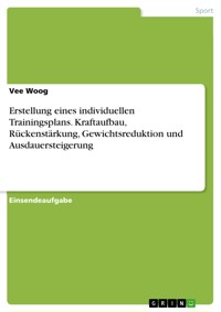 Erstellung eines individuellen Trainingsplans. Kraftaufbau, Rückenstärkung, Gewichtsreduktion und Ausdauersteigerung - Vee Woog - E-Book