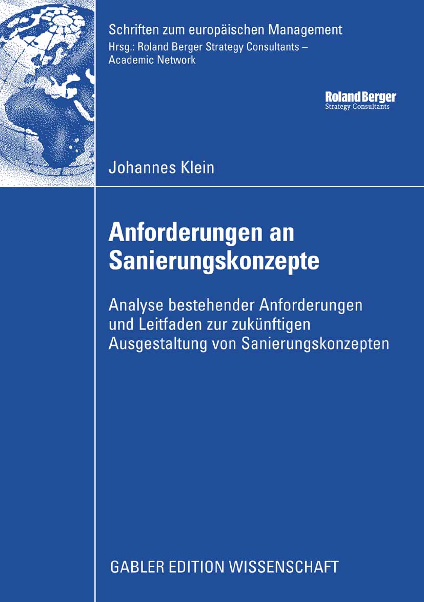 Anforderungen an Sanierungskonzepte - Johannes Klein - E-Book