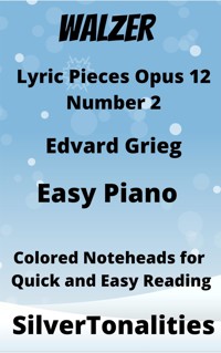 Walzer Lyric Pieces Opus 12 Number 2 Easy Piano Sheet Music with Colored Notation - SilverTonaities - E-Book