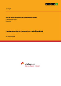 Fundamentale Aktienanalyse - ein Überblick -  - E-Book