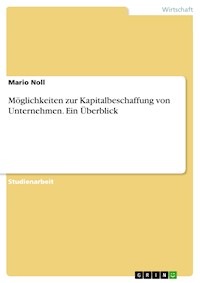 Möglichkeiten zur Kapitalbeschaffung von Unternehmen. Ein Überblick - Mario Noll - E-Book