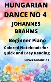 Hungarian Dance Number 4 Beginner Piano Sheet Music with Colored Notation - SilverTonalities - E-Book
