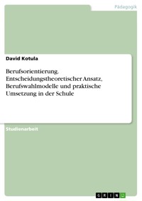 Berufsorientierung. Entscheidungstheoretischer Ansatz, Berufswahlmodelle und praktische Umsetzung in der Schule - David Kotula - E-Book