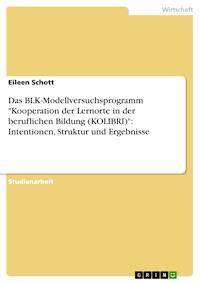 Das BLK-Modellversuchsprogramm "Kooperation der Lernorte in der beruflichen Bildung (KOLIBRI)": Intentionen, Struktur und Ergebnisse - Eileen Schott - kostenlos E-Book