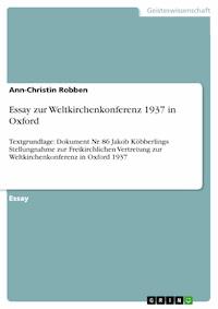 Essay zur Weltkirchenkonferenz 1937 in Oxford - Ann-Christin Robben - E-Book