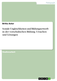 Soziale Ungleichheiten und Bildungserwerb in der vorschulischen Bildung. Ursachen und Lösungen - Britta Astor - E-Book
