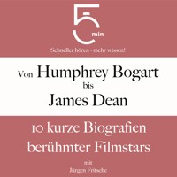 Von Humphrey Bogart bis James Dean: 10 kurze Biografien berühmter Filmstars - 5 Minuten - Hörbuch