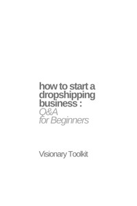 How to Start a Dropshipping Business: Q&A for Beginners - Visionary Toolkit - E-Book