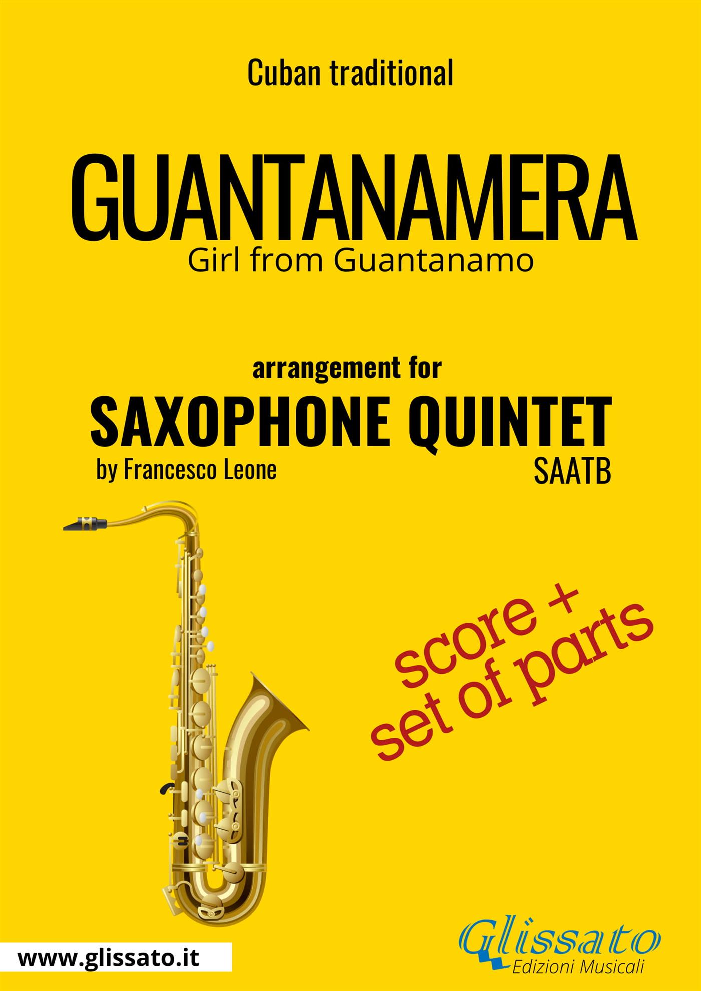 Saxophone Quintet "Guantanamera" score & parts - Francesco Leone - E-Book