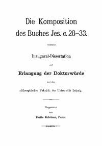Die Komposition des Buches Jes. c. 28-33. - Brückner, Martin - kostenlos E-Book