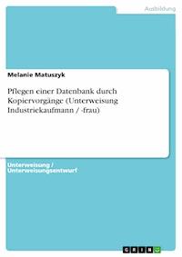 Pflegen einer Datenbank durch Kopiervorgänge (Unterweisung Industriekaufmann / -frau) - Melanie Matuszyk - E-Book