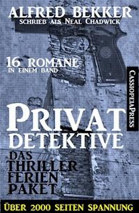 Privatdetektive - das Thriller-Ferien-Paket (16 Romane in einem Band) - Alfred Bekker - E-Book