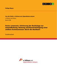 Paries communis. Erörterung der Rechtslage zur Instandhaltung, Nutzung und Beeinträchtigung einer antiken Kommunmauer durch die Nachbarn - Philipp Mayer - E-Book
