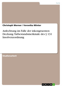 Anfechtung im Falle der inkongruenten Deckung. Tatbestandsmerkmale des § 131 Insolvenzordnung - Christoph Werner - kostenlos E-Book