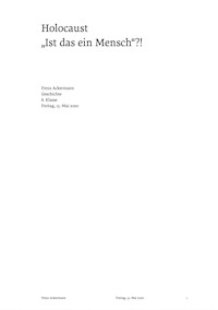 Holocaust - Freya Ackermann - E-Book