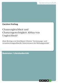 Chancengleichheit und Chancengerechtigkeit. Abbau von Ungleichheit? - Carsten Freitag - E-Book