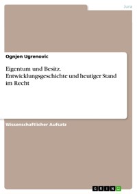Eigentum und Besitz. Entwicklungsgeschichte und heutiger Stand im Recht - Ognjen Ugrenovic - E-Book