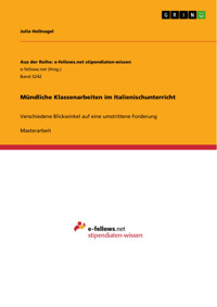 Mündliche Klassenarbeiten im Italienischunterricht - Julia Hollnagel - E-Book