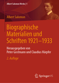 Biographische Materialien und Schriften 1921-1933 - Albert Salomon - E-Book