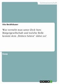 Was versteht man unter Zivil- bzw. Bürgergesellschaft und welche Rolle kommt dem „Dritten Sektor“ dabei zu? - Uta Beckhäuser - E-Book
