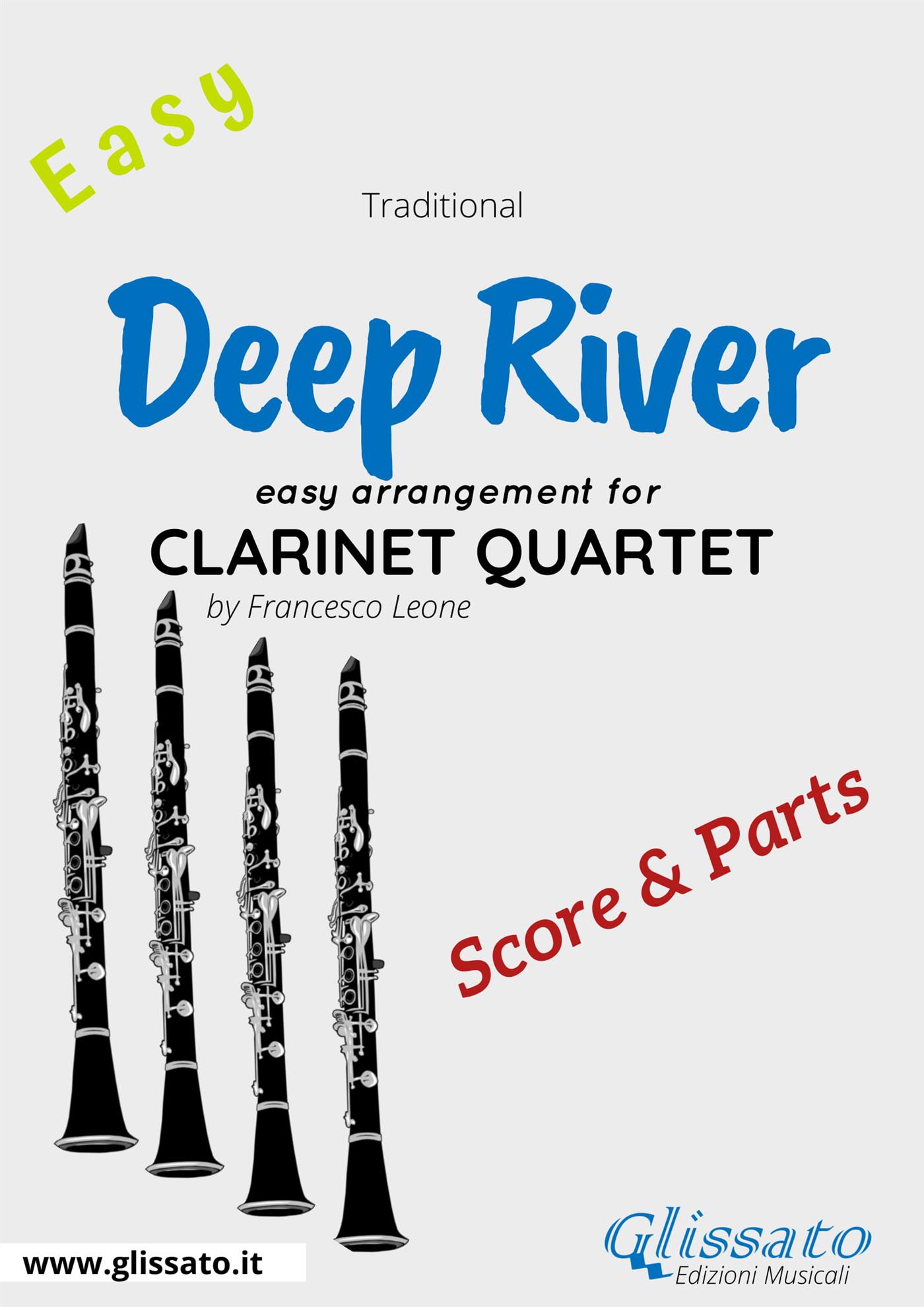 Deep River - Easy Clarinet Quartet (score & parts) - Francesco Leone - E-Book