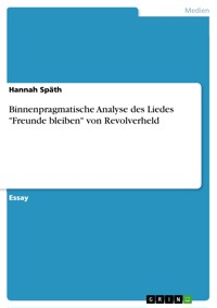 Binnenpragmatische Analyse des Liedes "Freunde bleiben" von Revolverheld - Hannah  Späth - E-Book