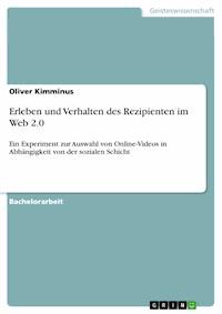 Erleben und Verhalten des Rezipienten im Web 2.0 - Oliver Kimminus - E-Book