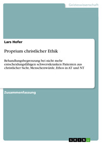 Proprium christlicher Ethik - Lars Hofer - E-Book