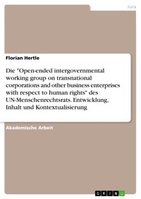 Die "Open-ended intergovernmental working group on transnational corporations and other business enterprises with respect to human rights" des UN-Menschenrechtsrats. Entwicklung, Inhalt und Kontextualisierung - Florian Hertle - E-Book