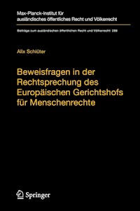 Beweisfragen in der Rechtsprechung des Europäischen Gerichtshofs für Menschenrechte - Alix Schlüter - E-Book