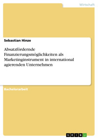 Absatzfördernde Finanzierungsmöglichkeiten als Marketinginstrument in international agierenden Unternehmen - Sebastian Hinze - E-Book
