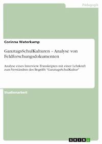GanztagsSchulKulturen – Analyse von Feldforschungsdokumenten - Corinna Waterkamp - E-Book
