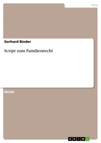 Script zum Familienrecht - Gerhard Binder - E-Book